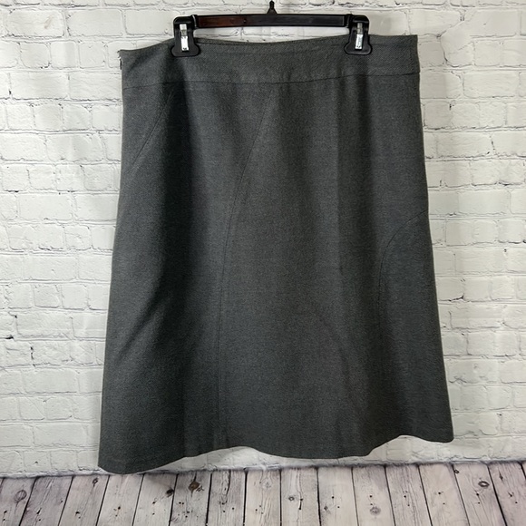 Eddie Bauer grey wool blend fully lined knee length school Sz 14 - Picture 2 of 6